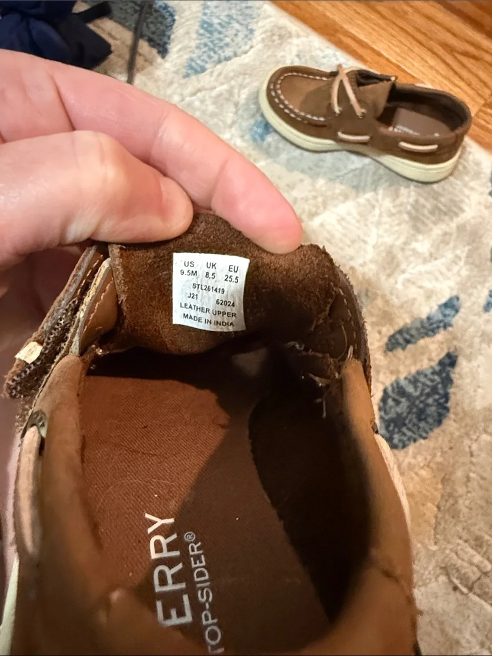 Sperry Kids Brown Suede Moccasin Boat Shoes with Tan Laces